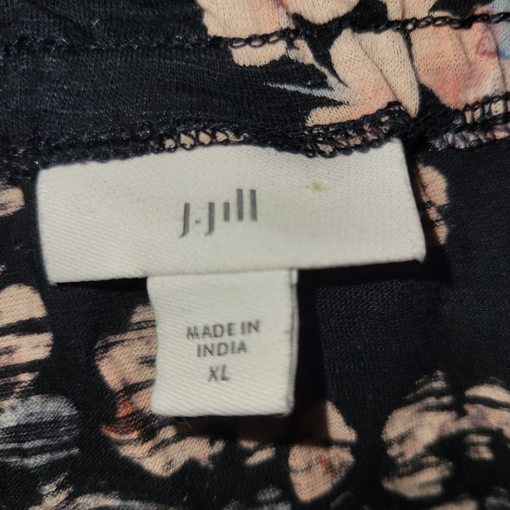 J Jill Floral Print popover Blouse Long XL Momcore Designer Beachy Summer Comfy - Picture 5 of 9